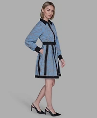 Karl Lagerfeld Paris Women's Printed Long Sleeves Dress