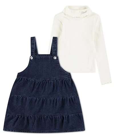 Levi's Girls Toddler 2T-4T 2-Piece Long Sleeve Top Tiered Sparkle Skirtall Set