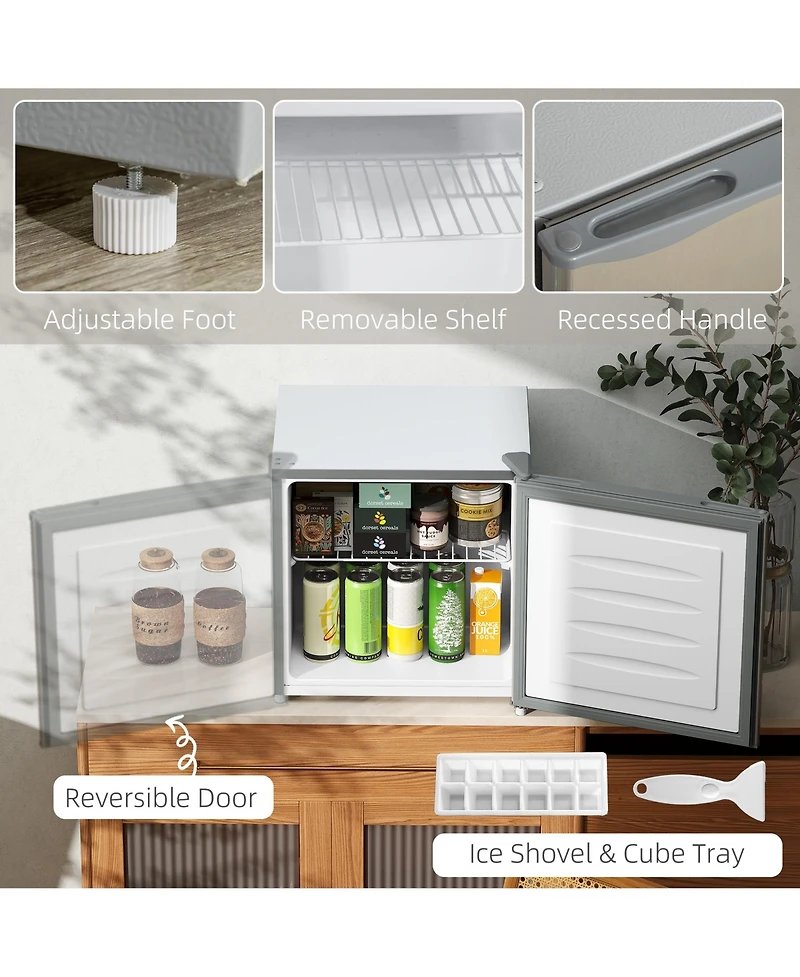Homcom 1.1Cu.Ft Mini Freezer with Reversible Door for Home Office