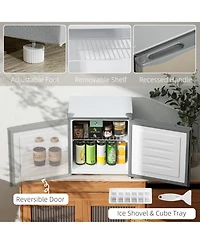 Homcom 1.1Cu.Ft Mini Freezer with Reversible Door for Home Office