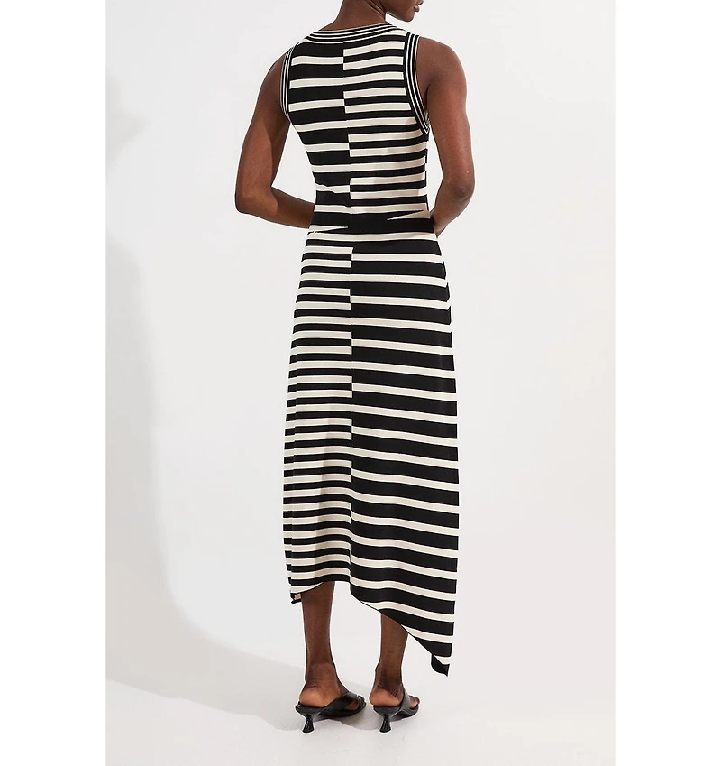 Karen Millen Stripe Sleeveless Knitted Midi Dress