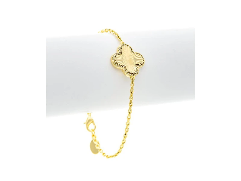 Rivka Friedman Single Flower Station with Cz Surround on Cable Chain