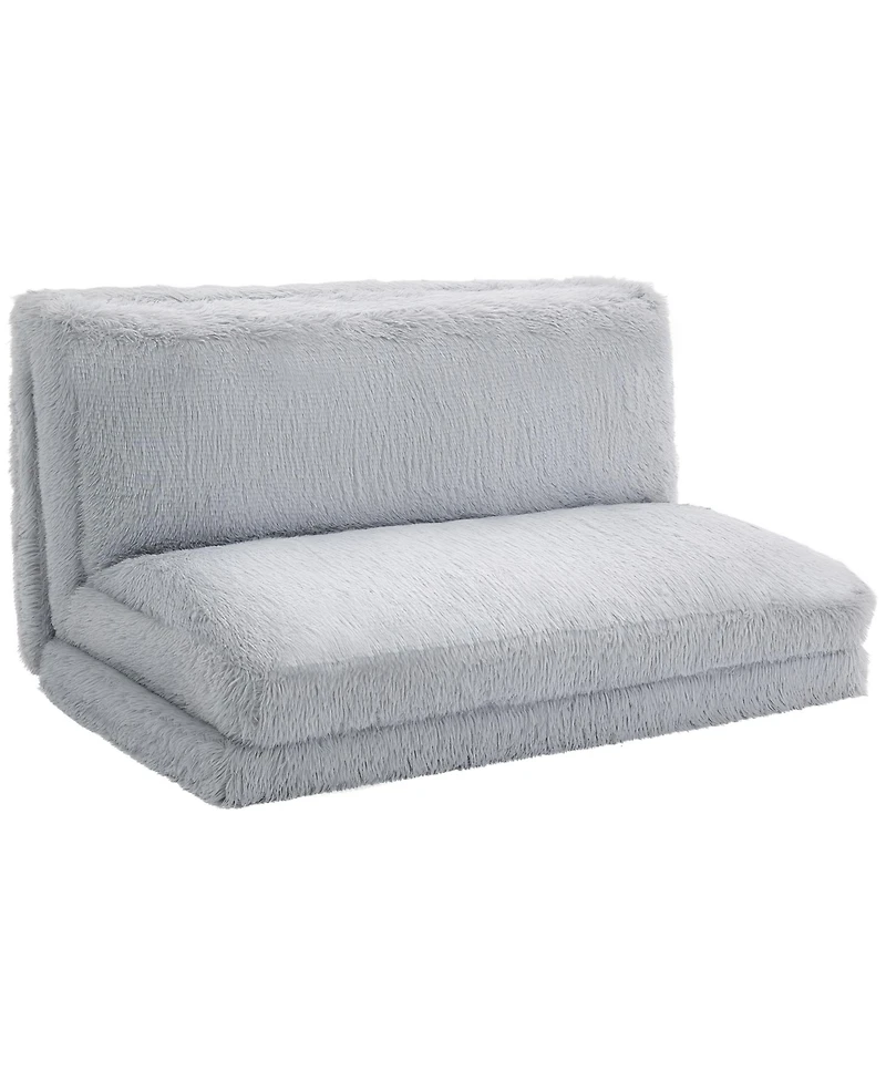 Homcom Bean Bag Floor Sofa Bed, Plush Folding Floor Mattress, Light