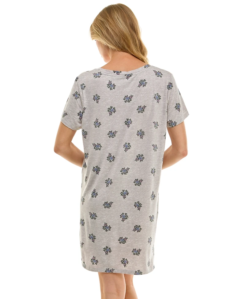 Roudelain Women's Short Sleeve Printed Sleepshirt