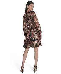 Eliza J Women's Petite Lurex Long Sleeve Dress