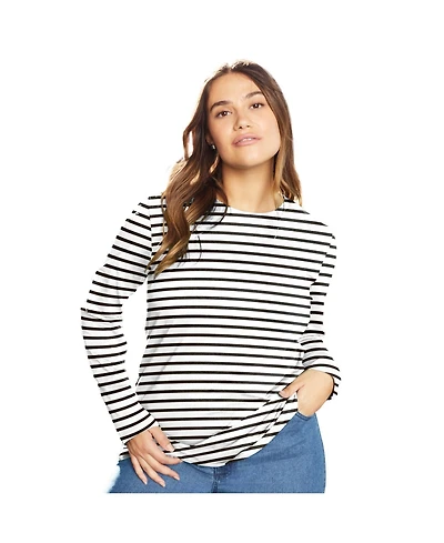 June + Vie Women's June + Vie Long-Sleeve Crewneck One + Only Tee