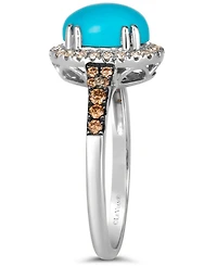 Le Vian Robins Egg Blue Turquoise (2 ct. t.w.) and Diamond (1/3 Halo Ring 14k Rose Gold
