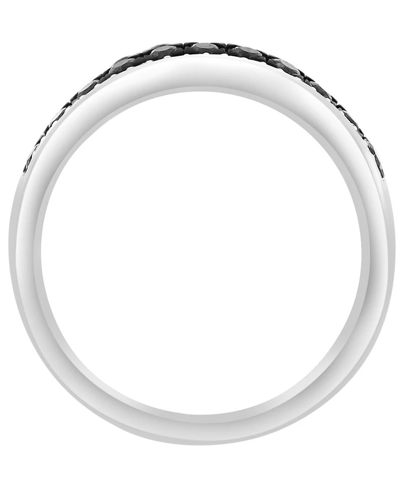 Effy Collection Men's Black Spinel (1-1/5 ct. t.w.) and Diamond Accent Ring in Sterling Silver