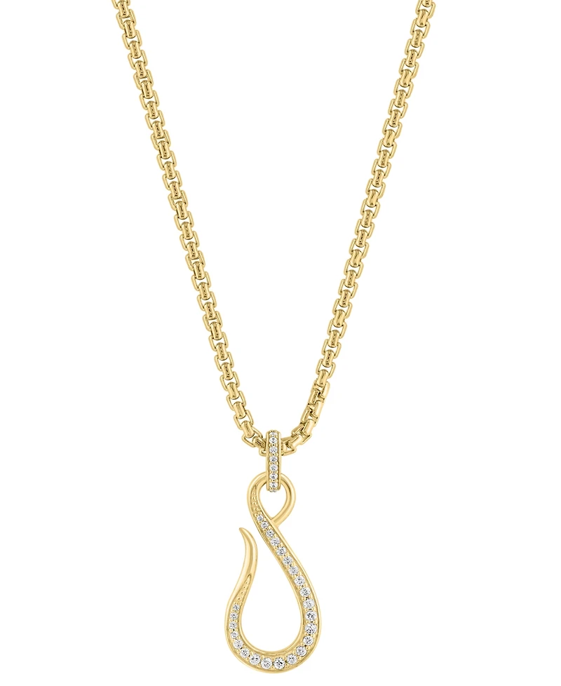 Effy Collection White Zircon Pendant Necklace (3/4 ct. t.w.) in 14k Gold Plated Silver