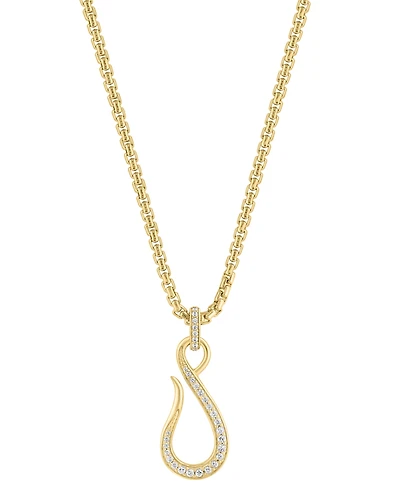 Effy Collection White Zircon Pendant Necklace (3/4 ct. t.w.) in 14k Gold Plated Silver