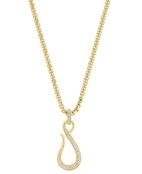 Effy Collection White Zircon Pendant Necklace (3/4 ct. t.w.) in 14k Gold Plated Silver