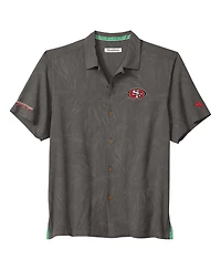 Tommy Bahama Men's Gray San Francisco 49ers Endzone Paradise Coolmax Button-Up Shirt