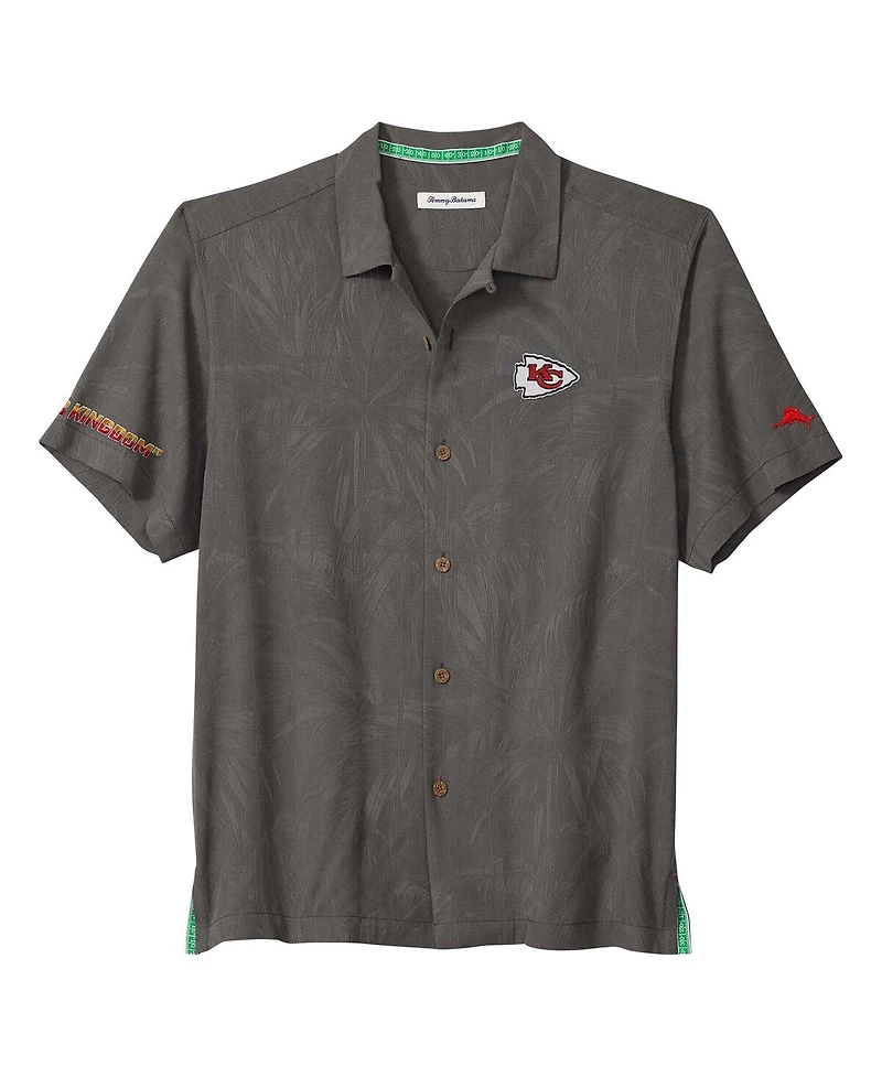 Tommy Bahama Men's Gray Kansas City Chiefs Endzone Paradise Coolmax Button-Up Shirt