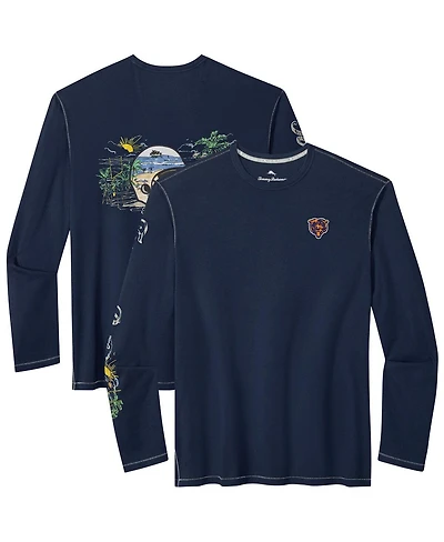 Tommy Bahama Men's Navy Chicago Bears Oasis Endzone Lux Long Sleeve T-Shirt