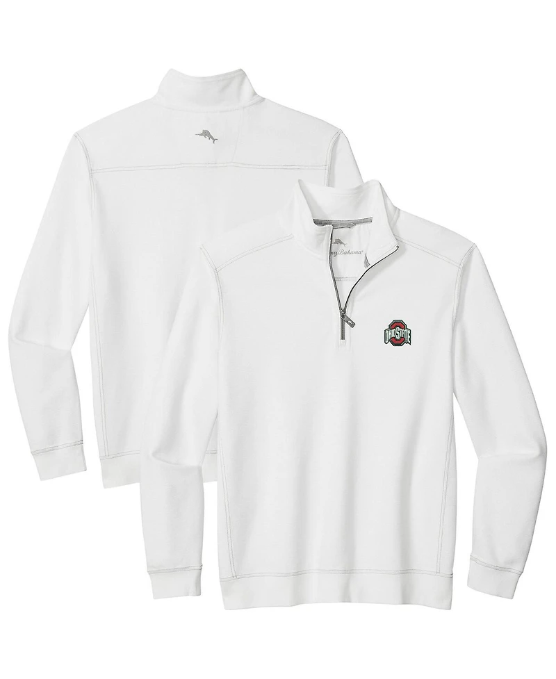 Tommy Bahama Men's White Ohio State Buckeyes Montego Bay Half-Zip Jacket