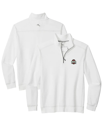 Tommy Bahama Men's White Ohio State Buckeyes Montego Bay Half-Zip Jacket