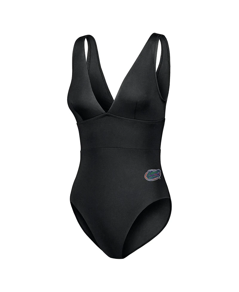 Tommy Bahama Women's Black Florida Gators Palm Modern V-Neck One-Piece Swimsuit