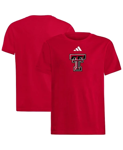 Adidas Big Boys and Girls Red Texas Tech Raiders Logo T-Shirt