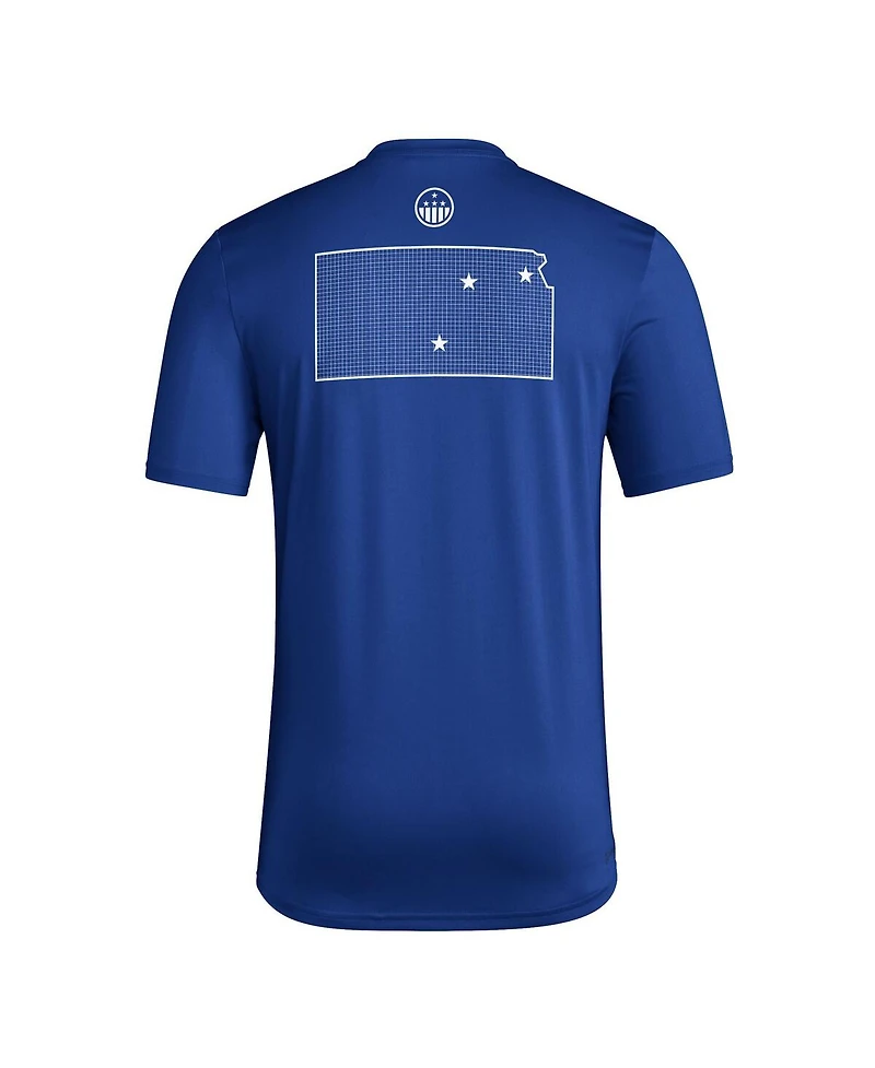 Adidas Men's Royal Kansas Jayhawks Honor Support Pre-Game T-Shirt