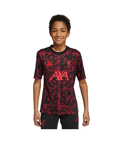 Adidas Big Boys and Girls Black Liverpool 2025/26 Pre-Match Jersey
