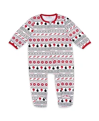 Wear by Erin Andrews Detroit Newborn Red Wings Allover Print Full-Zip Sleeper Bib Christmas Set