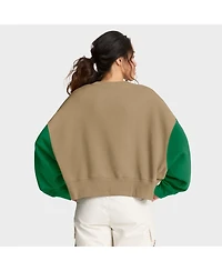 Nike Women's Tan Philadelphia Eagles Oversized Rewind Pullover Sweatshirt