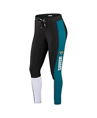 Wear by Erin Andrews Women's Black/Teal Jacksonville Jaguars Color-Block Leggings