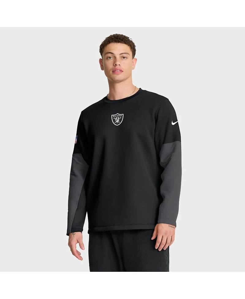 Nike Men's Black Las Vegas Raiders Sideline Scripted to Win Performance Long Sleeve T-Shirt