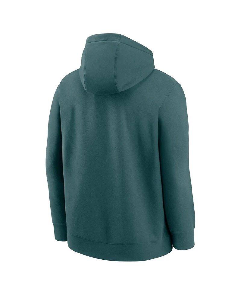 Nike Men's Midnight Green Philadelphia Eagles Busted Play Club Fleece Pullover Hoodie