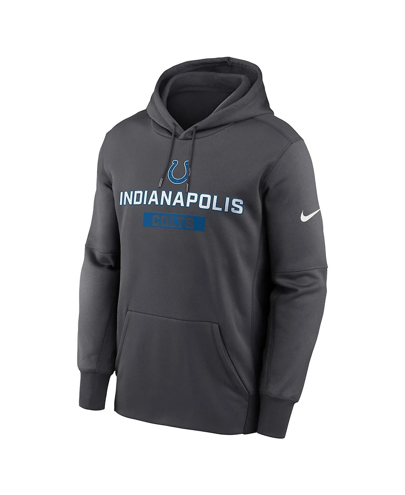 Nike Men's Anthracite Indianapolis Colts Toss Sweep Performance Pullover Hoodie