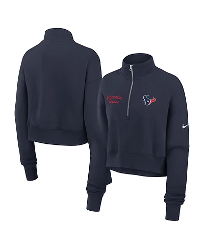 Nike Women's Navy Houston Texans Primetime Phoenix Half-Zip Sweatshirt
