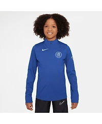 Nike Big Boys and Girls Blue Chelsea 2025/26 Strike Drill Quarter-Zip Long Sleeve Top