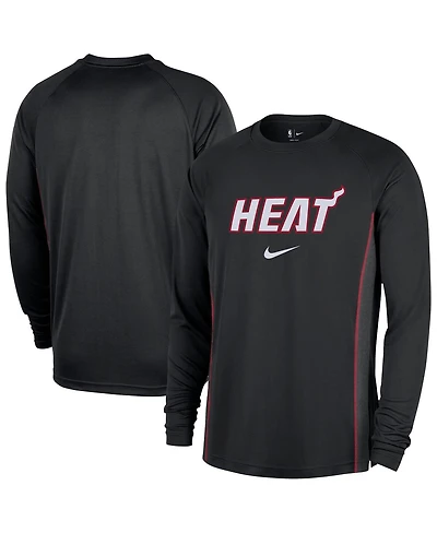 Nike Men's Black Miami Heat 2025/26 Authentic Pre-Game Legend Dri-fit Long Sleeve Shooting Shirt