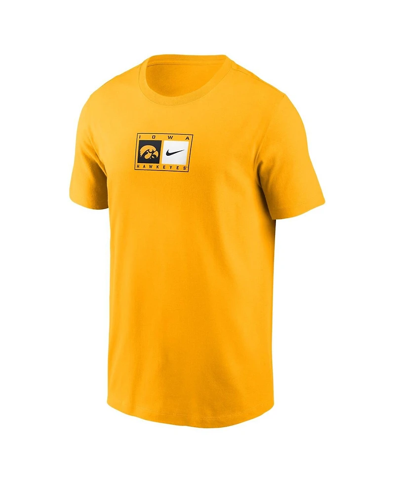 Nike Men's Gold Iowa Hawkeyes Campus Logo Swoosh T-Shirt