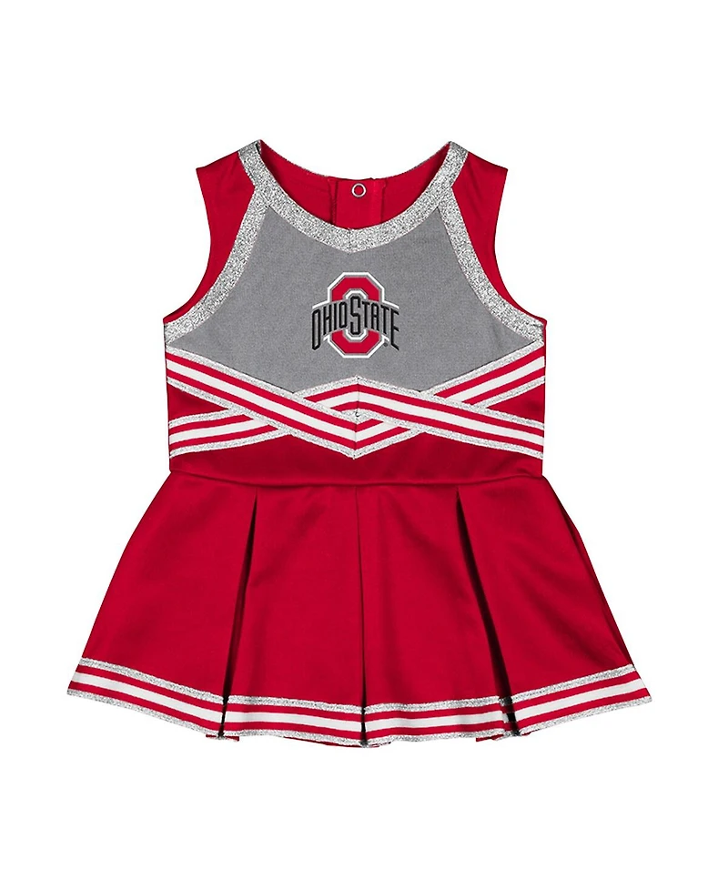 Colosseum Girls Baby Boys and Scarlet Ohio State Buckeyes Lollipop Park Cheer Dress