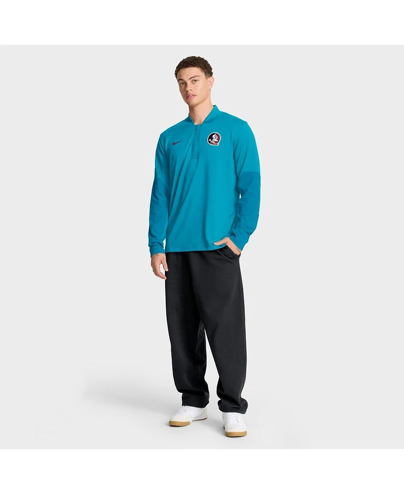 Nike Men's Turquoise Florida State Seminoles One Goal Performance Half-Zip Pullover Sweatshirt
