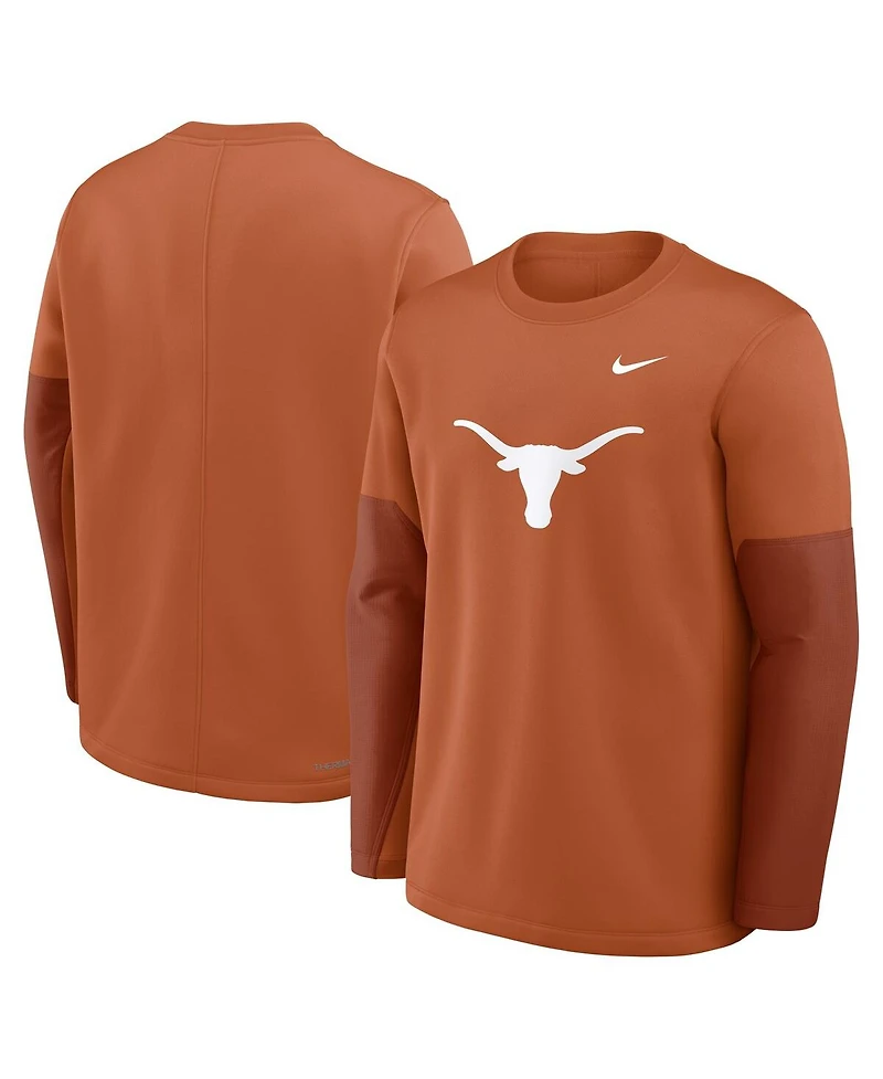 Nike Men's Texas Orange Longhorns 2025 Sideline Coach Performance Long Sleeve T-Shirt