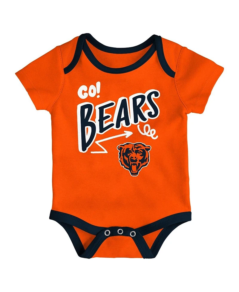 Outerstuff Baby Boys and Girls 3-Pack Chicago Bears All Day Play Bodysuit Set