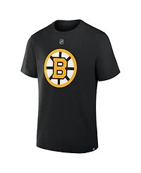 Fanatics Men's Jeremy Swayman Black Boston Bruins Authentic Stack Name Number T-Shirt