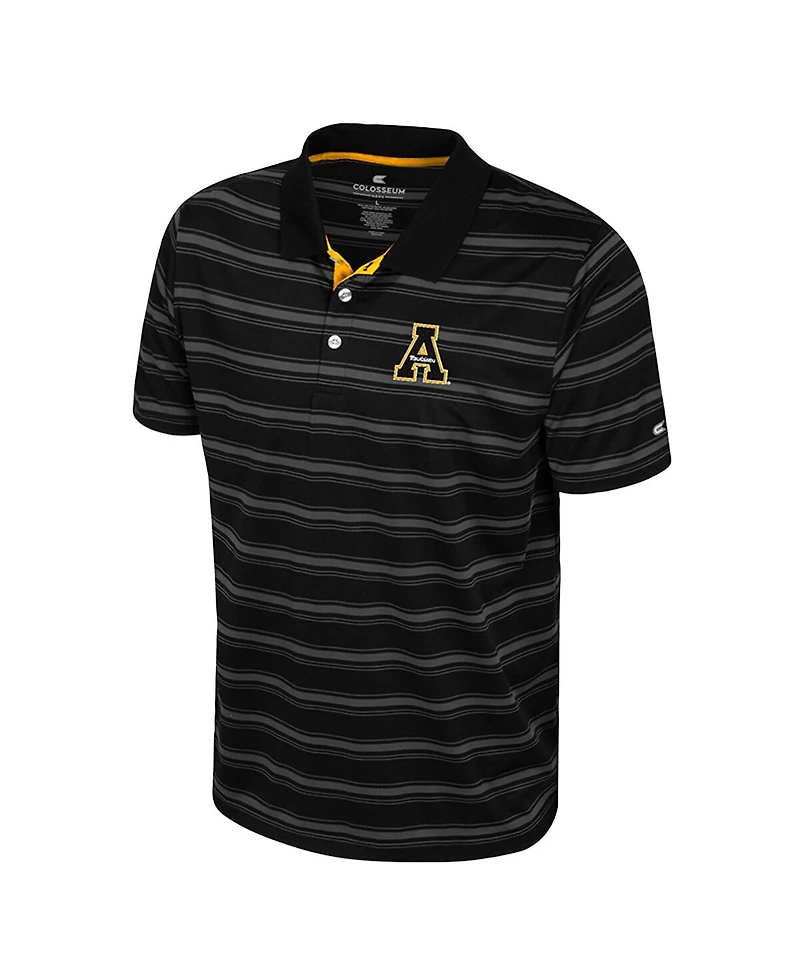 Colosseum Men's Black Appalachian State Mountaineers Milk Steak Polo Shirt