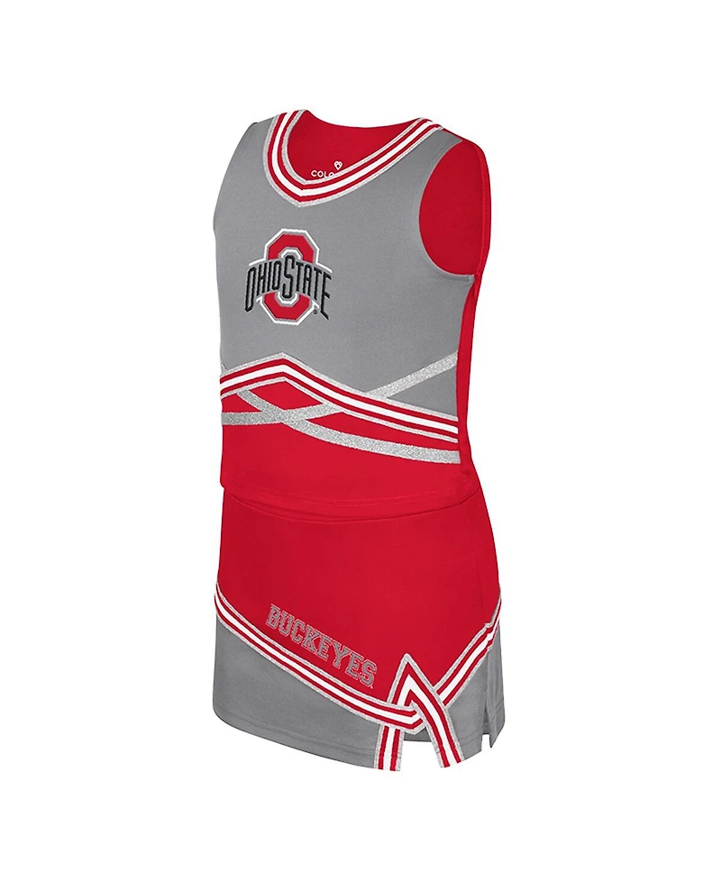 Colosseum Big Girls 2-Piece Scarlet Ohio State Buckeyes Lollipop Park Cheer Set