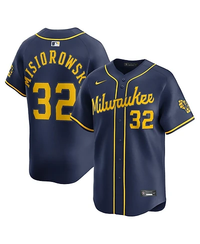 Nike Men's Jacob Misiorowski Navy Milwaukee Brewers Alternate Limited Jersey