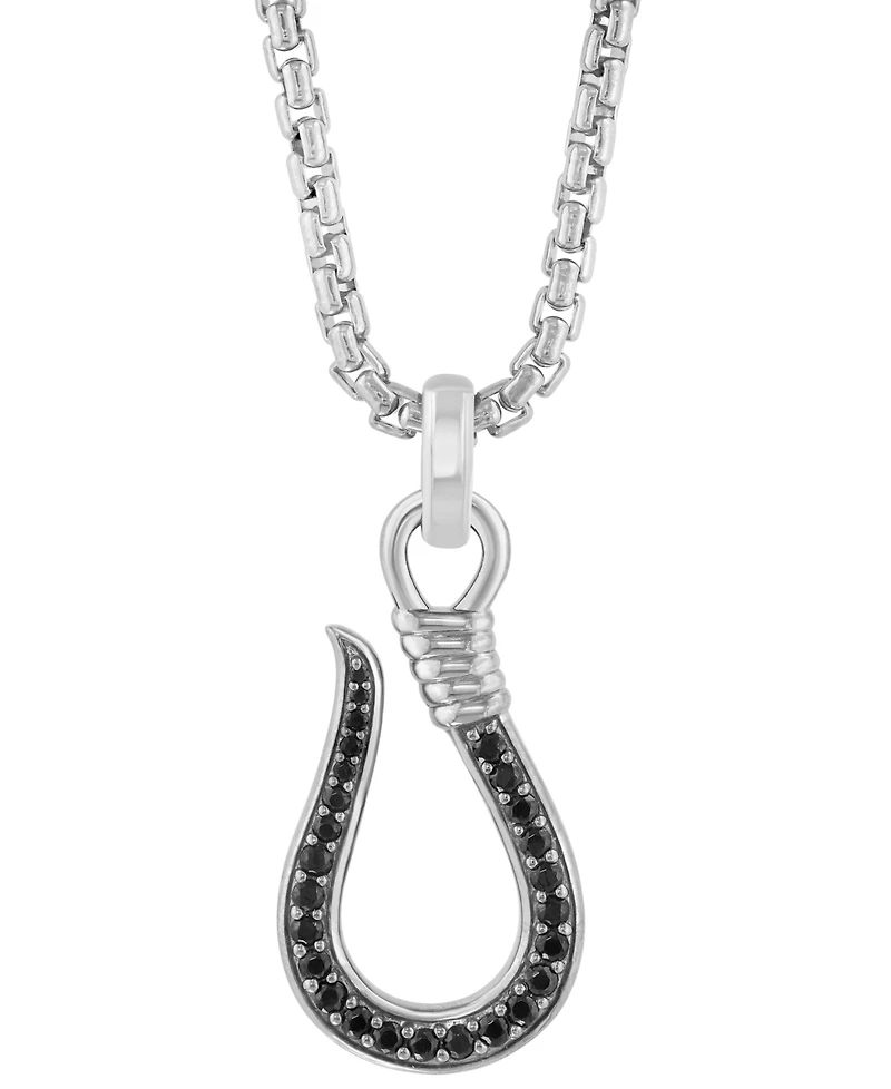 Effy Collection Black Spinel Pendant Necklace (1/2 ct. t.w.) in Sterling Silver