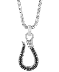 Effy Collection Black Spinel Pendant Necklace (1/2 ct. t.w.) in Sterling Silver