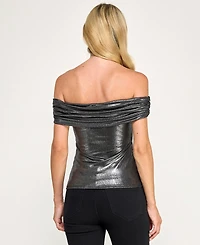 Seni & Cade Juniors Lurex Off-The-Shoulder Top