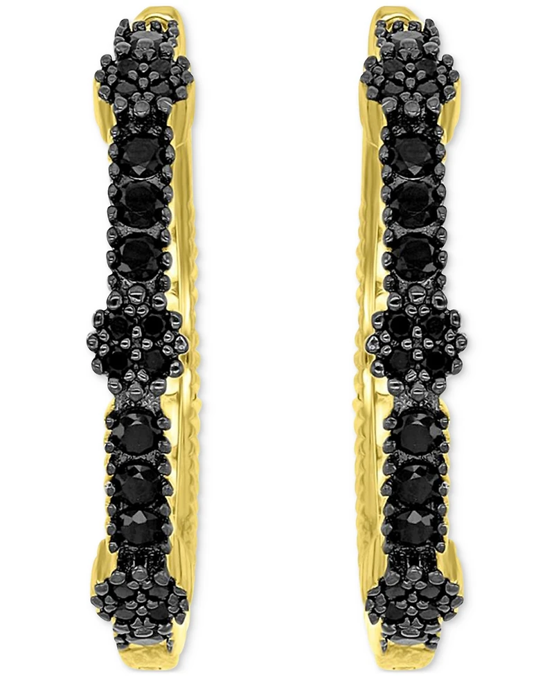 Macy's Black Spinel Earrings (0.668 ct.t.w.) in Sterling Silver