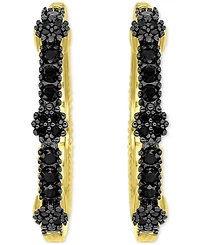 Macy's Black Spinel Earrings (0.668 ct.t.w.) in Sterling Silver