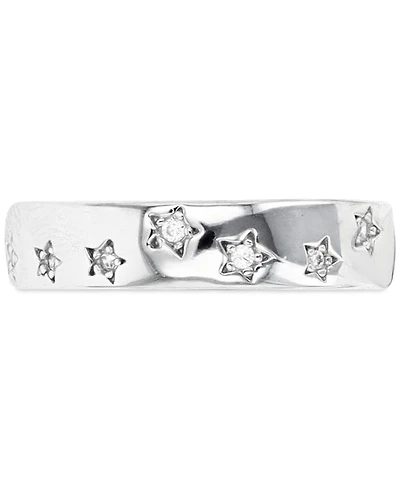 Macy's Cubic Zirconia Star Band Ring (0.174 ct. t.w.) Sterling Silver