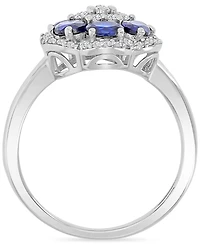 Macy's Blue Sapphire (1.2 ct. t.w.) and White (0.47 Ring Sterling Silver