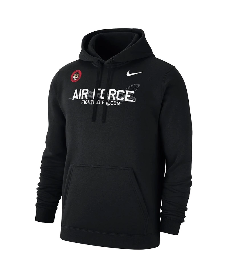 Nike Men's Black Air Force Falcons Apls Fighting Falcon Collection Club Fleece Hoodie